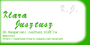 klara jusztusz business card